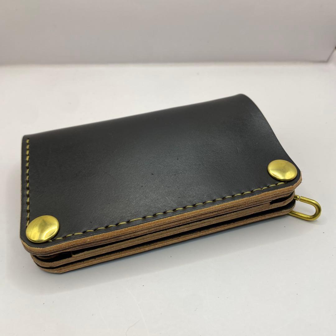 無骨！お札折らずに収納できる無骨な手染めミドルトラッカーウォレット BTW