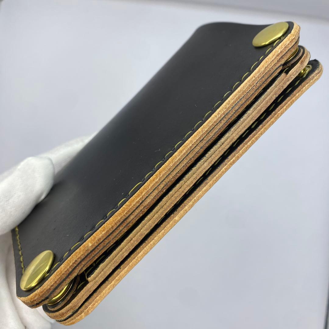 無骨！お札折らずに収納できる無骨な手染めミドルトラッカーウォレット BTW