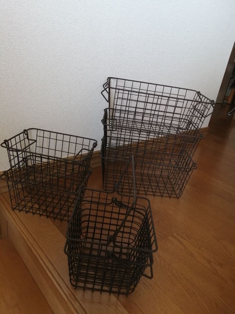 お値下げ‼️【アンティーク】スティールバスケット　7個セット♪