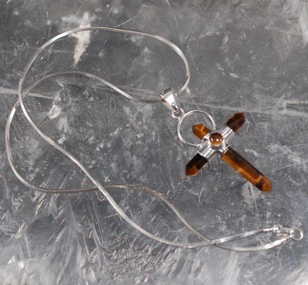 M539 vintage 1970s タイガーズアイ ペンダント ネックレス