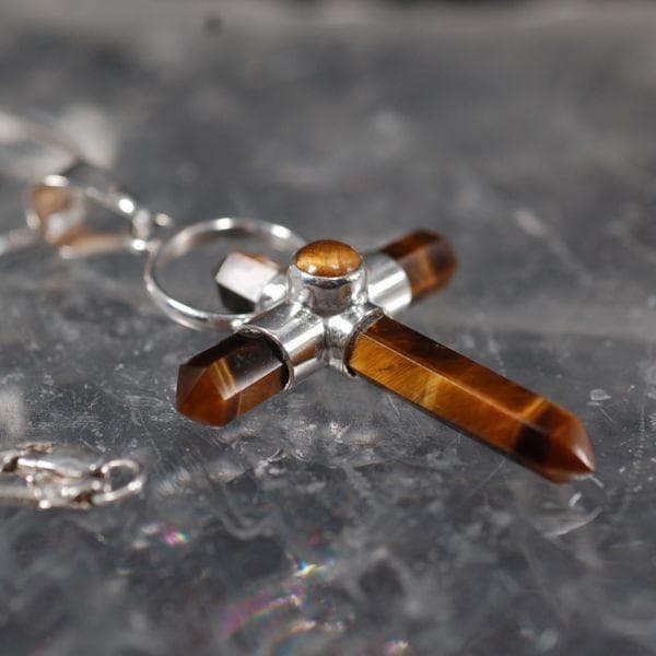 M539 vintage 1970s タイガーズアイ ペンダント ネックレス