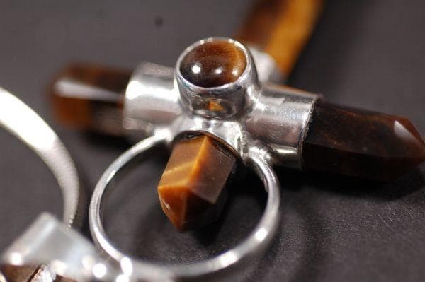 M539 vintage 1970s タイガーズアイ ペンダント ネックレス