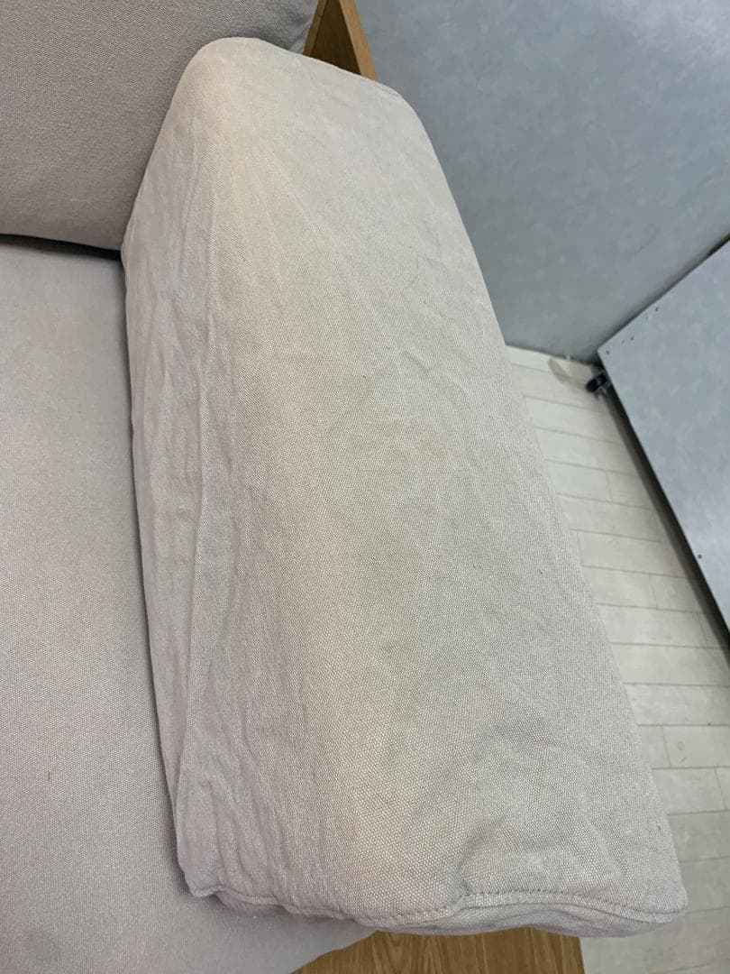 K★★182 無印良品 木製ソファ オーク材突板2.5 シーター