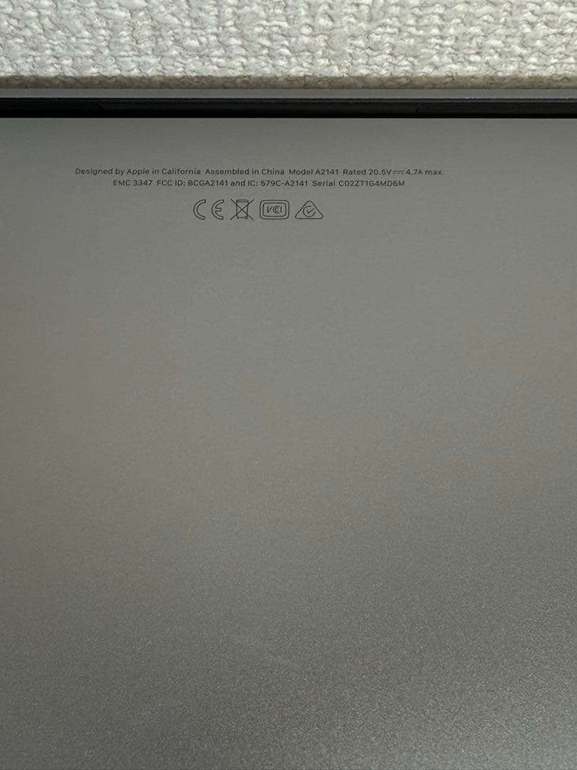 MacBookPro16 2019 A2141 EMC 3347 ― ジャンク品