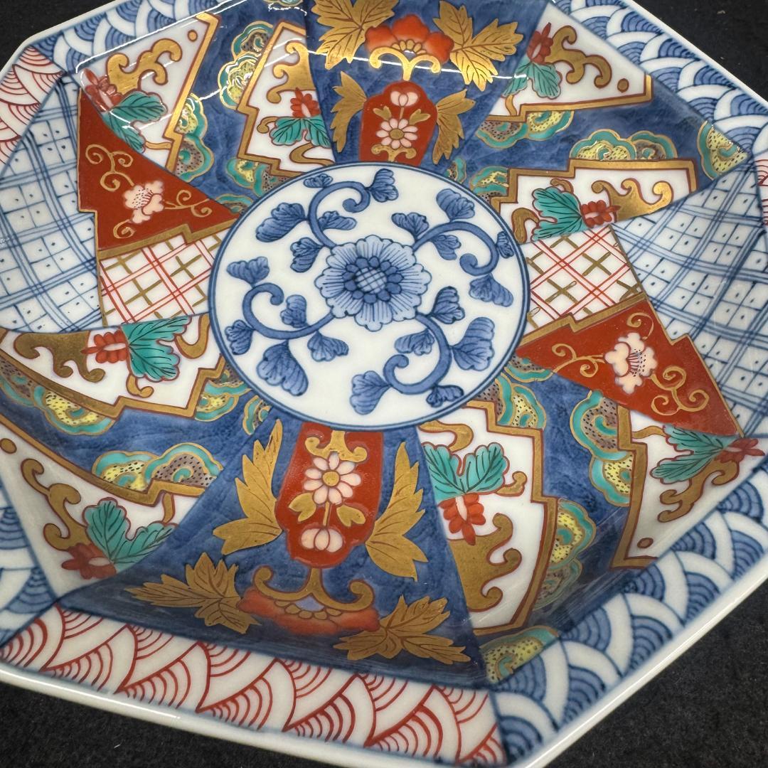 福右衛門 古伊万里　八角皿 金蘭手