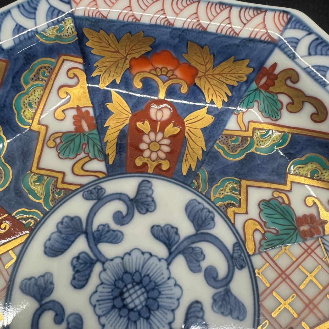 福右衛門 古伊万里　八角皿 金蘭手