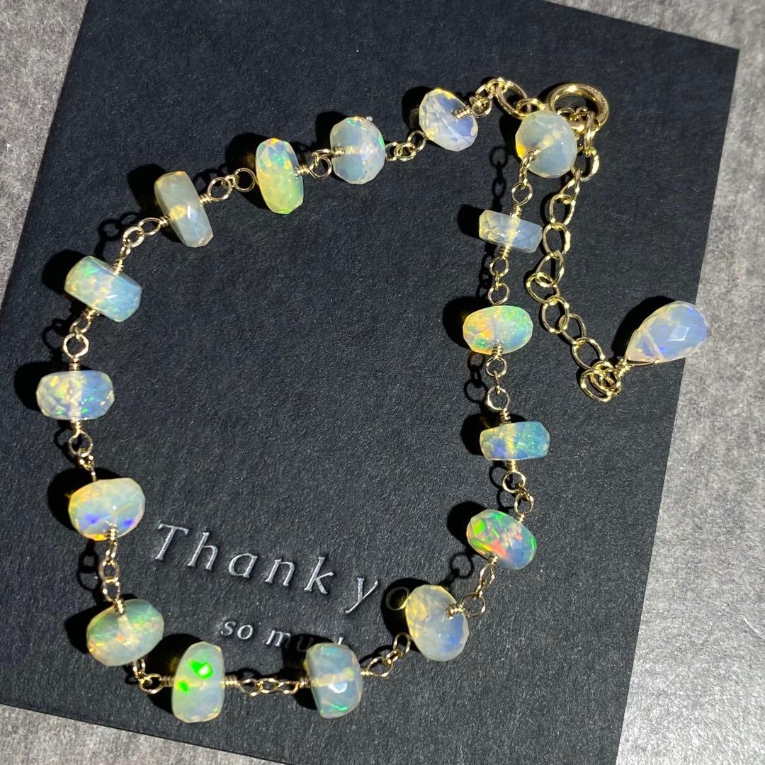 エチオピア産プレシャスオパール✴︎14kgfブレスレットB131