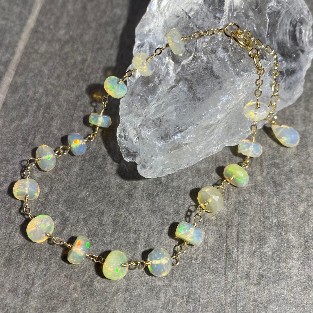 エチオピア産プレシャスオパール✴︎14kgfブレスレットB131