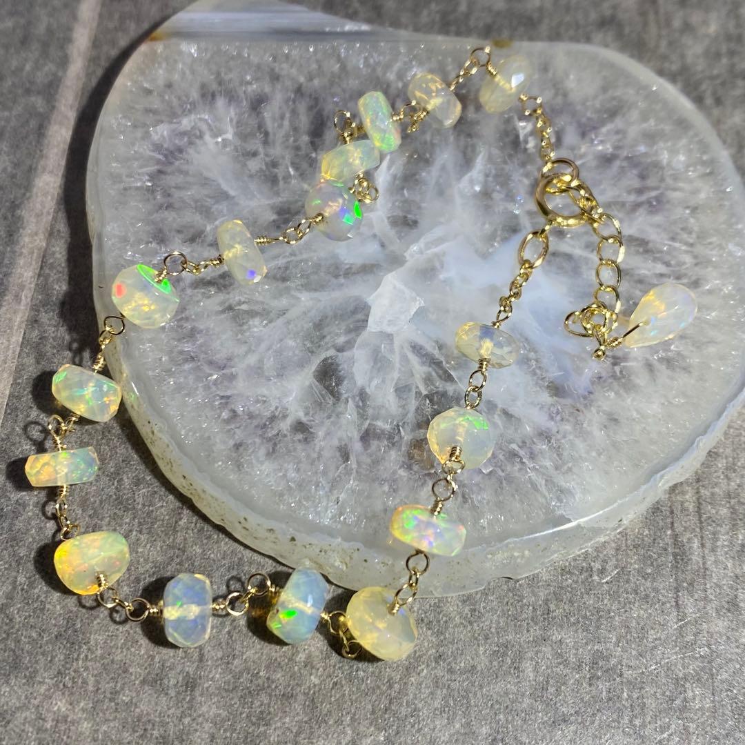 エチオピア産プレシャスオパール✴︎14kgfブレスレットB131