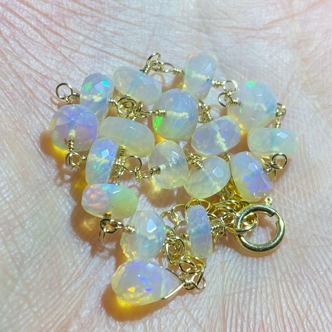 エチオピア産プレシャスオパール✴︎14kgfブレスレットB131