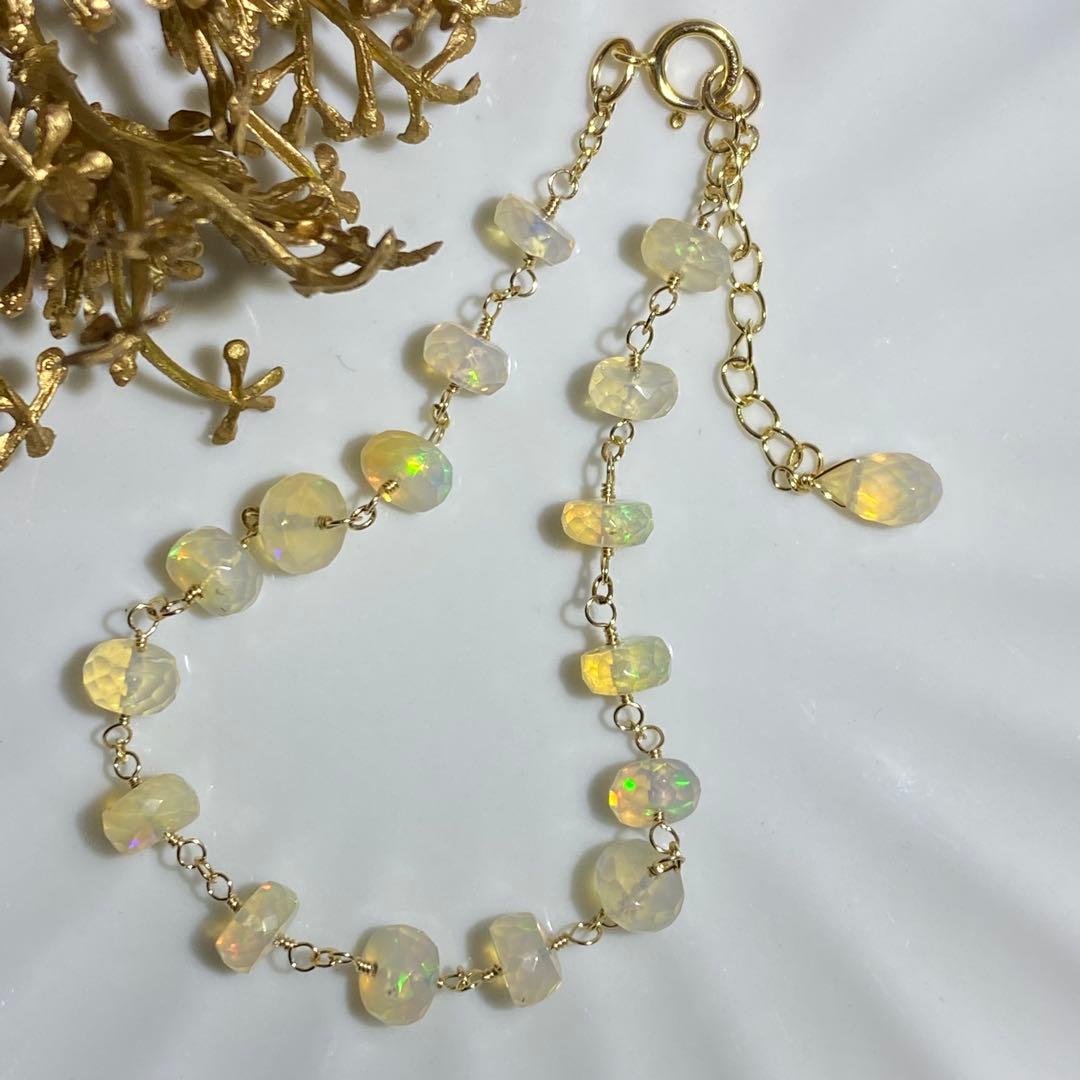 エチオピア産プレシャスオパール✴︎14kgfブレスレットB131