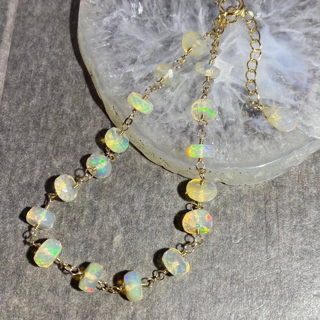 エチオピア産プレシャスオパール✴︎14kgfブレスレットB131