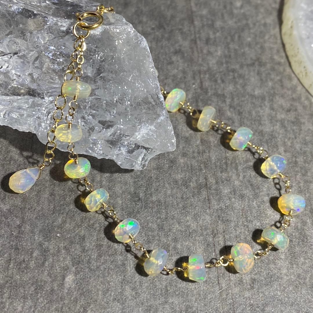 エチオピア産プレシャスオパール✴︎14kgfブレスレットB131