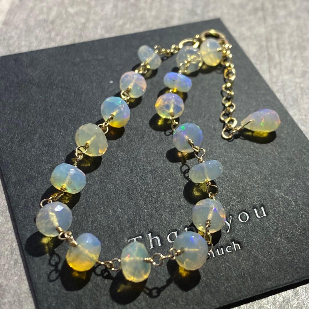 エチオピア産プレシャスオパール✴︎14kgfブレスレットB131