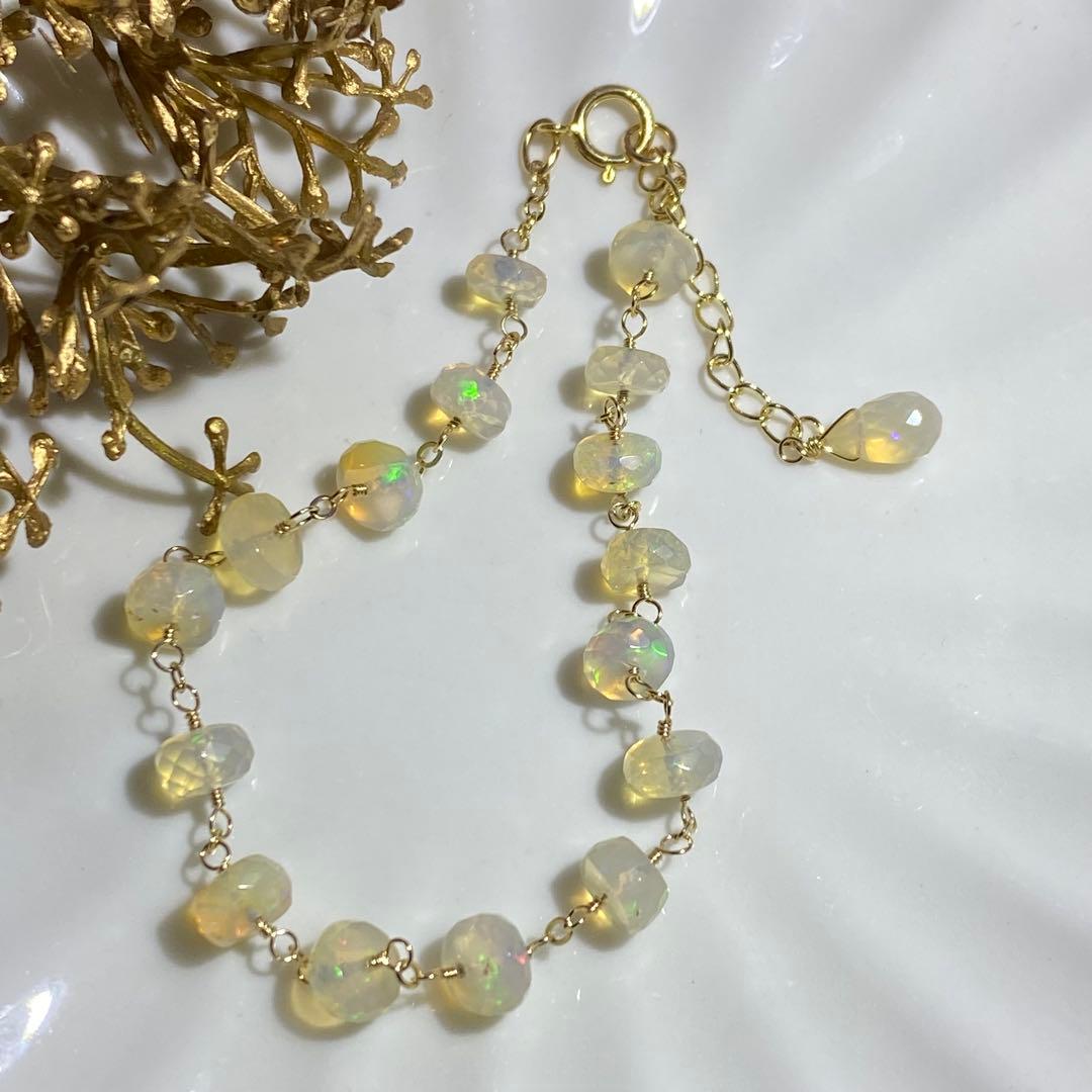 エチオピア産プレシャスオパール✴︎14kgfブレスレットB131