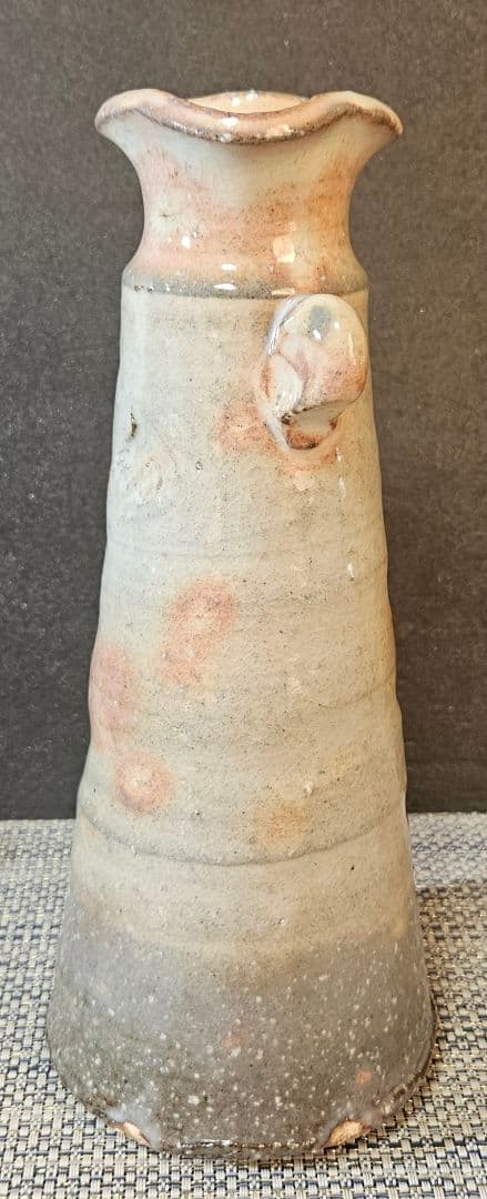 日本工芸会正会員　萩焼　田中講平 作　 萩焼　双耳　花入れ　花瓶　共箱　陶歴書