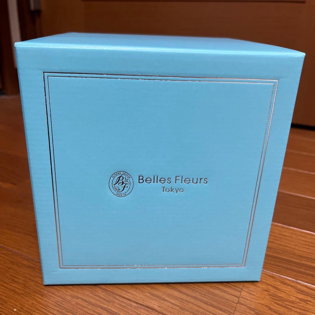 Belles Fleurs ガラスドームL プリザーブドフラワーアレンジ ブルー