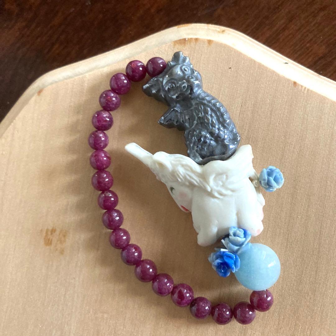 【種名　日本鹿の角】 オリジナル彫刻　⭐️銀の龍を背に乗せて♪⭐️ ドラゴン☆匿名☆