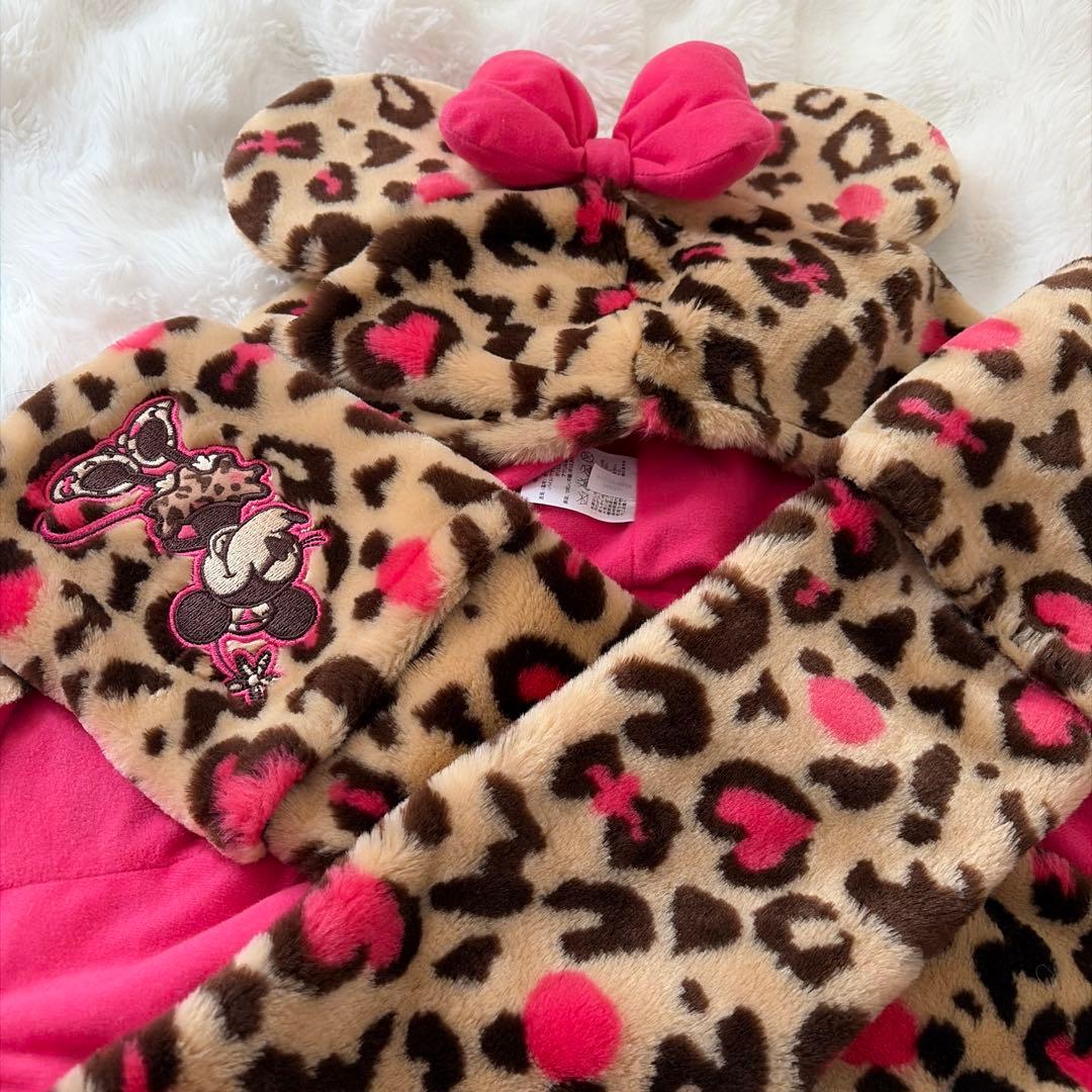 ミニー ヒョウ柄 マフラーキャップ