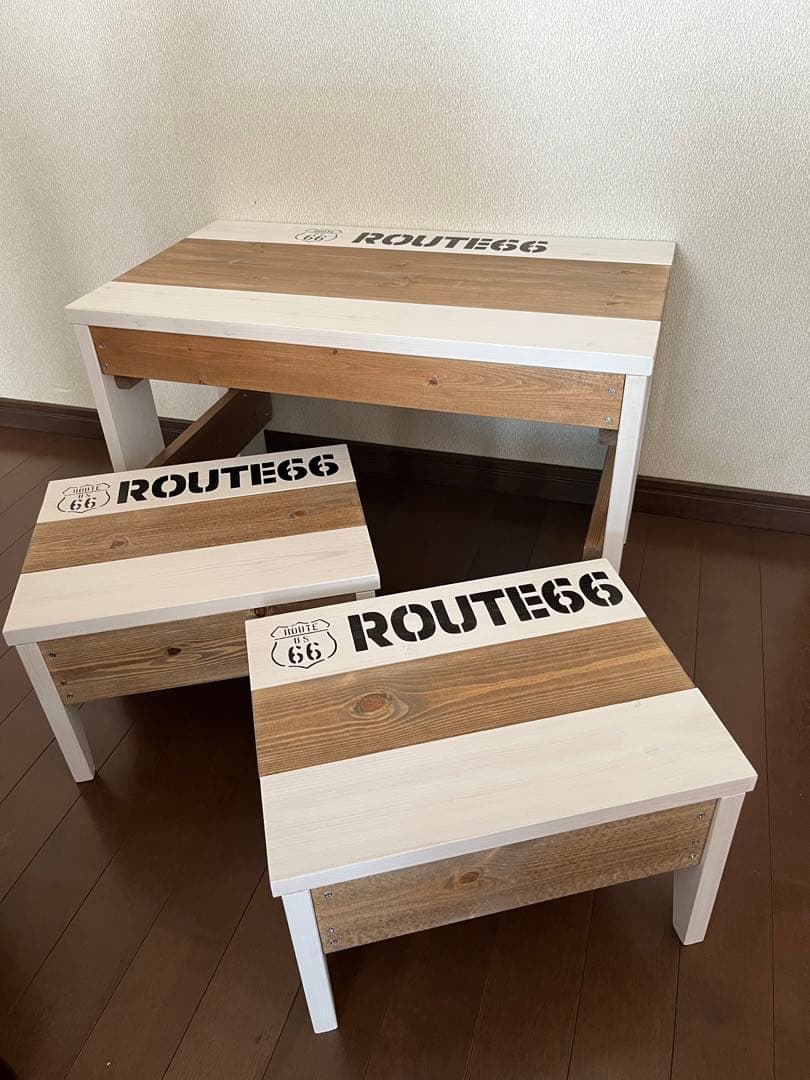 テーブルセット　おままごと　サイドテーブル　踏み台　ベンチ