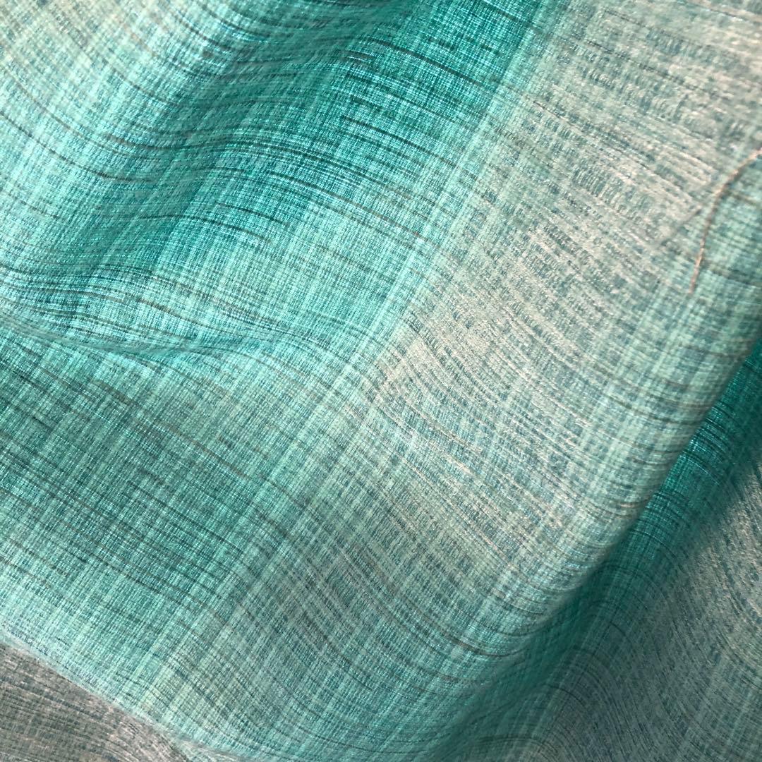 カーテン　ブルーグリーン系　レースカーテンセット