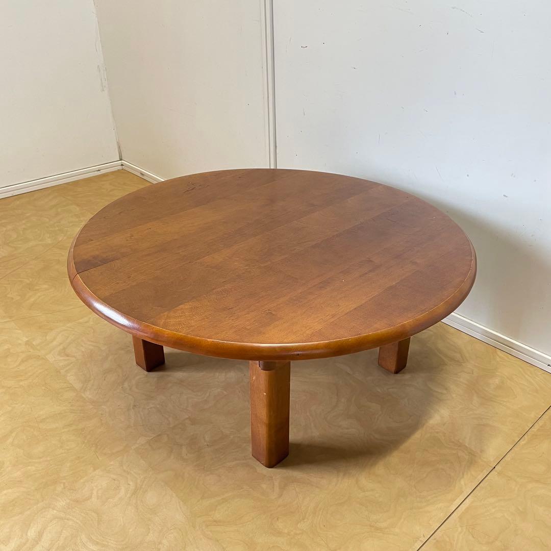 丸テーブル 折りたたみ 丸ちゃぶ台 折り畳み 座卓 木製 幅75センチ レトロ