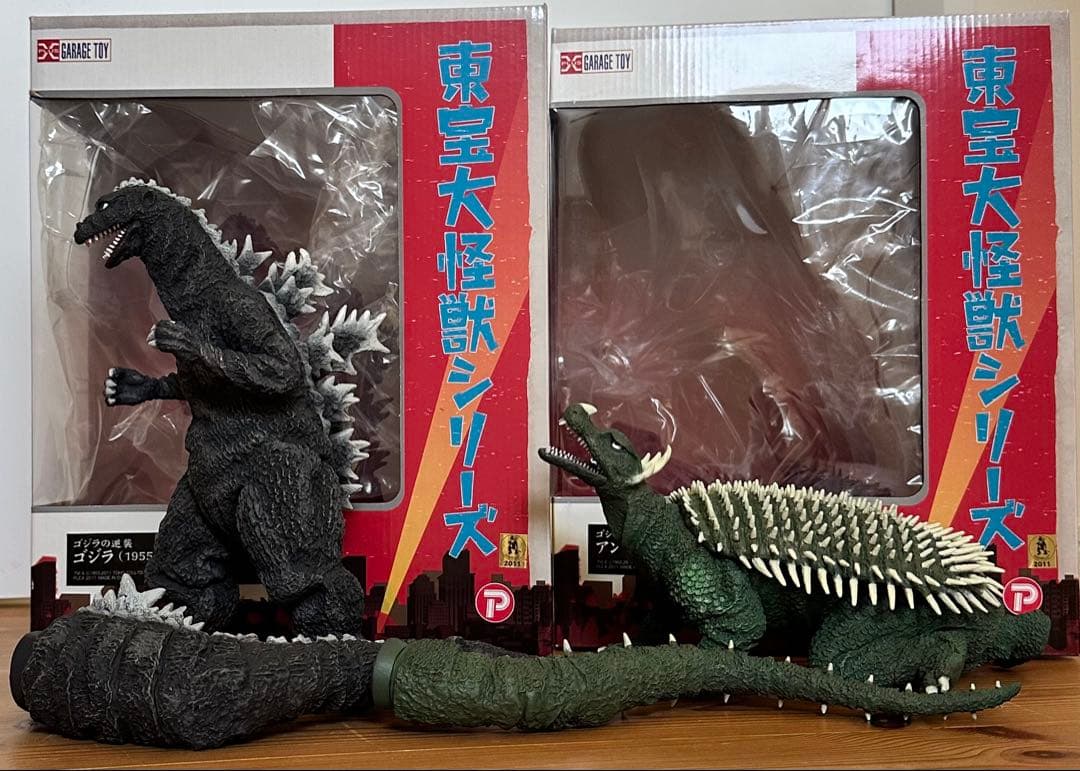 ゴジラ(1955)+アンギラス(1955)セット　東宝大怪獣シリーズ　リペイント