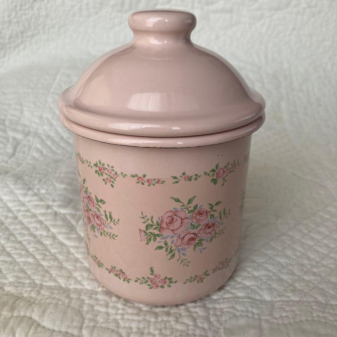 イマン　マリアローズ琺瑯キャニスター3個セット美品