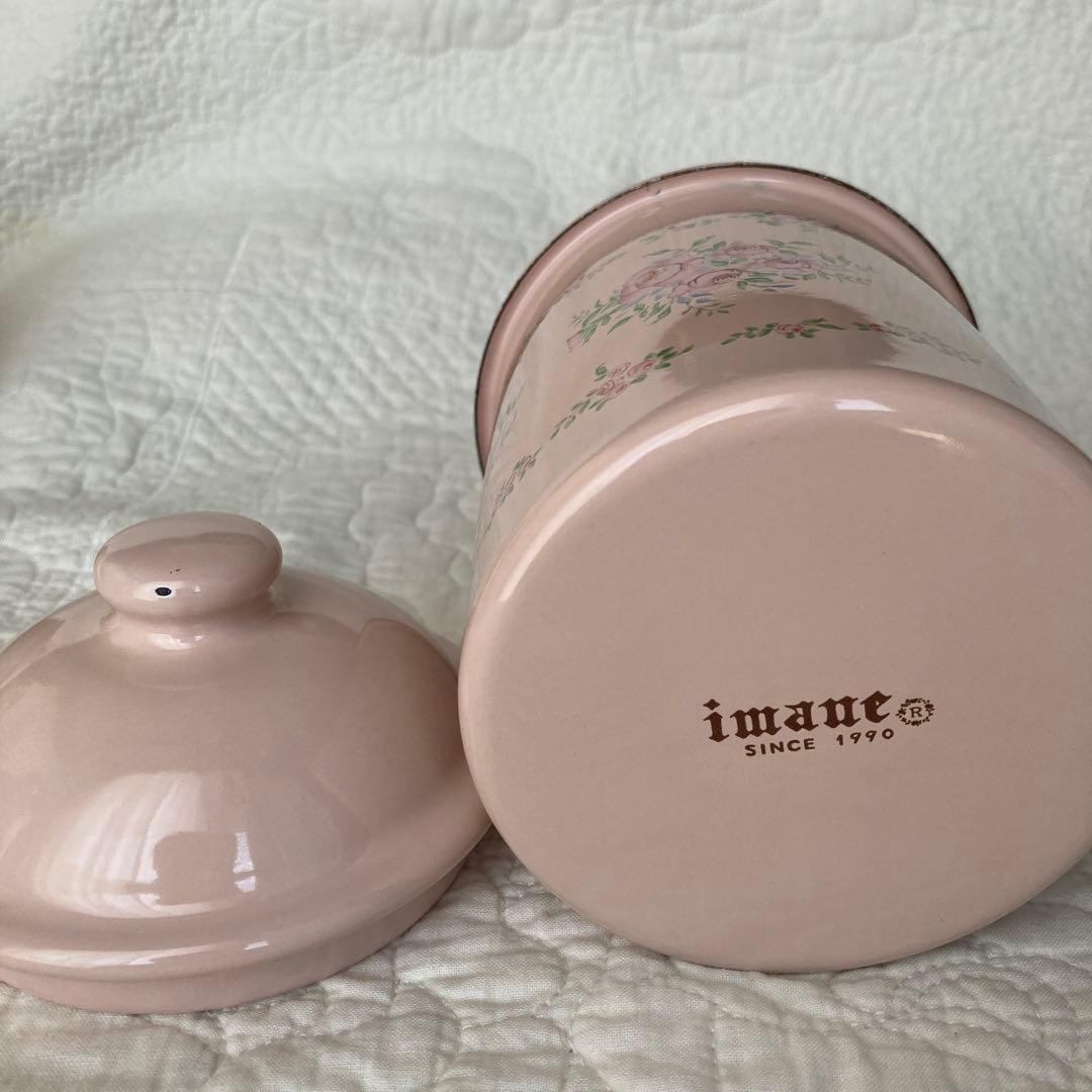 イマン　マリアローズ琺瑯キャニスター3個セット美品