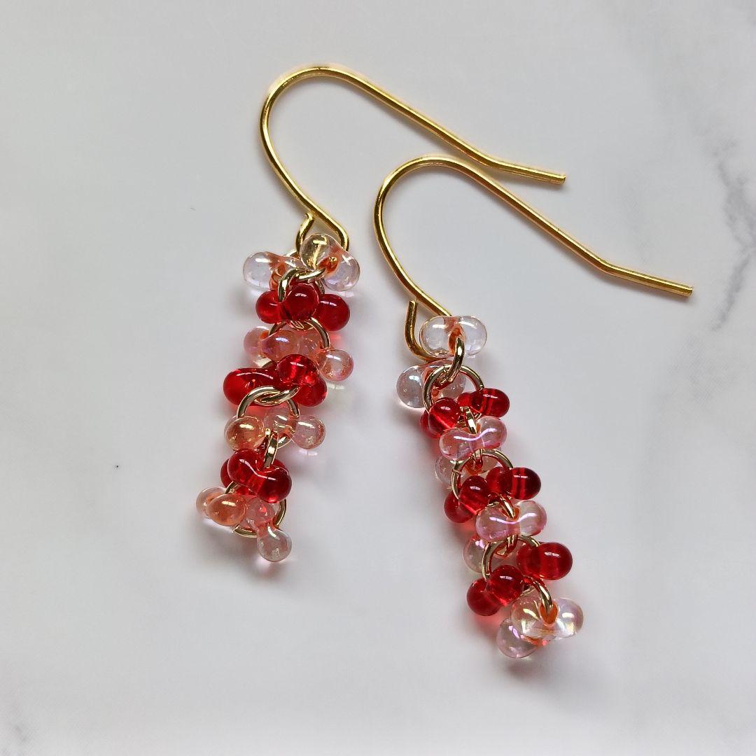 No.462 チェコビーズ ファルファーレのピアス