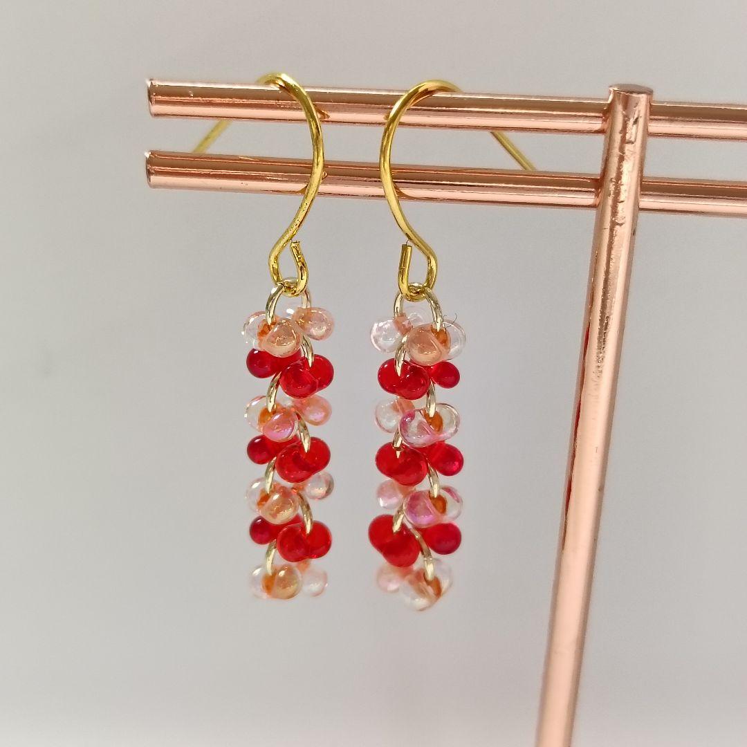 No.462 チェコビーズ ファルファーレのピアス