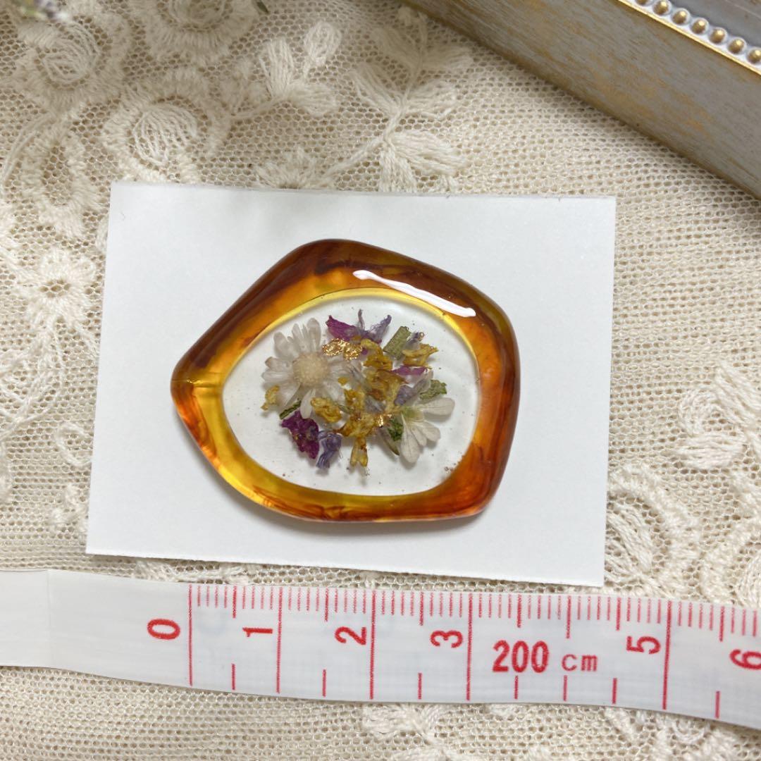 ハンドメイド　レジン　お花　ヘアゴム　ポニーフック　ブローチ　no.149