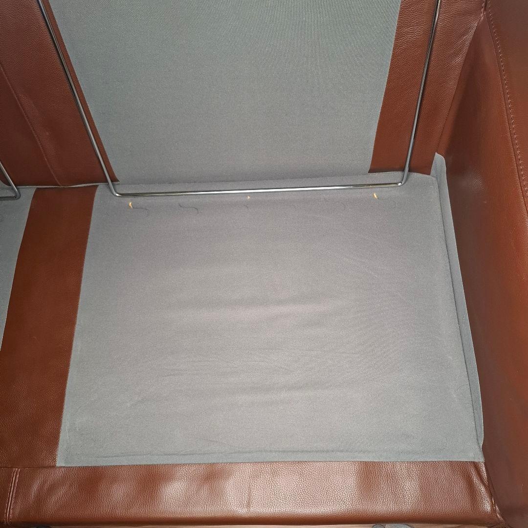 無印良品 ソファ 2.5シーターレザーフェザー ブラウン ヘッドレスト付 送料込