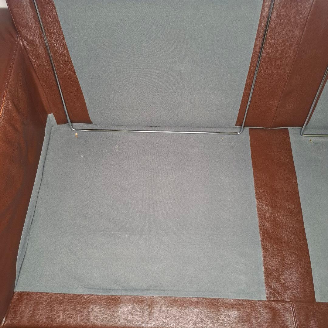 無印良品 ソファ 2.5シーターレザーフェザー ブラウン ヘッドレスト付 送料込