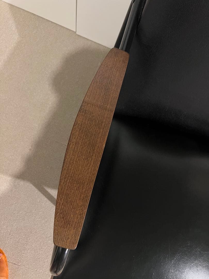 【S.H.】ラウンジチェア、ソファ　ビンテージ　ブラック　レザー