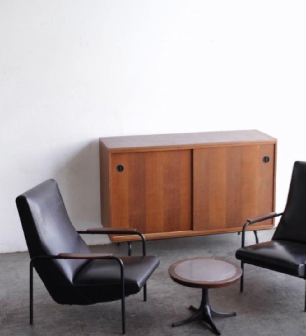 【S.H.】ラウンジチェア、ソファ　ビンテージ　ブラック　レザー