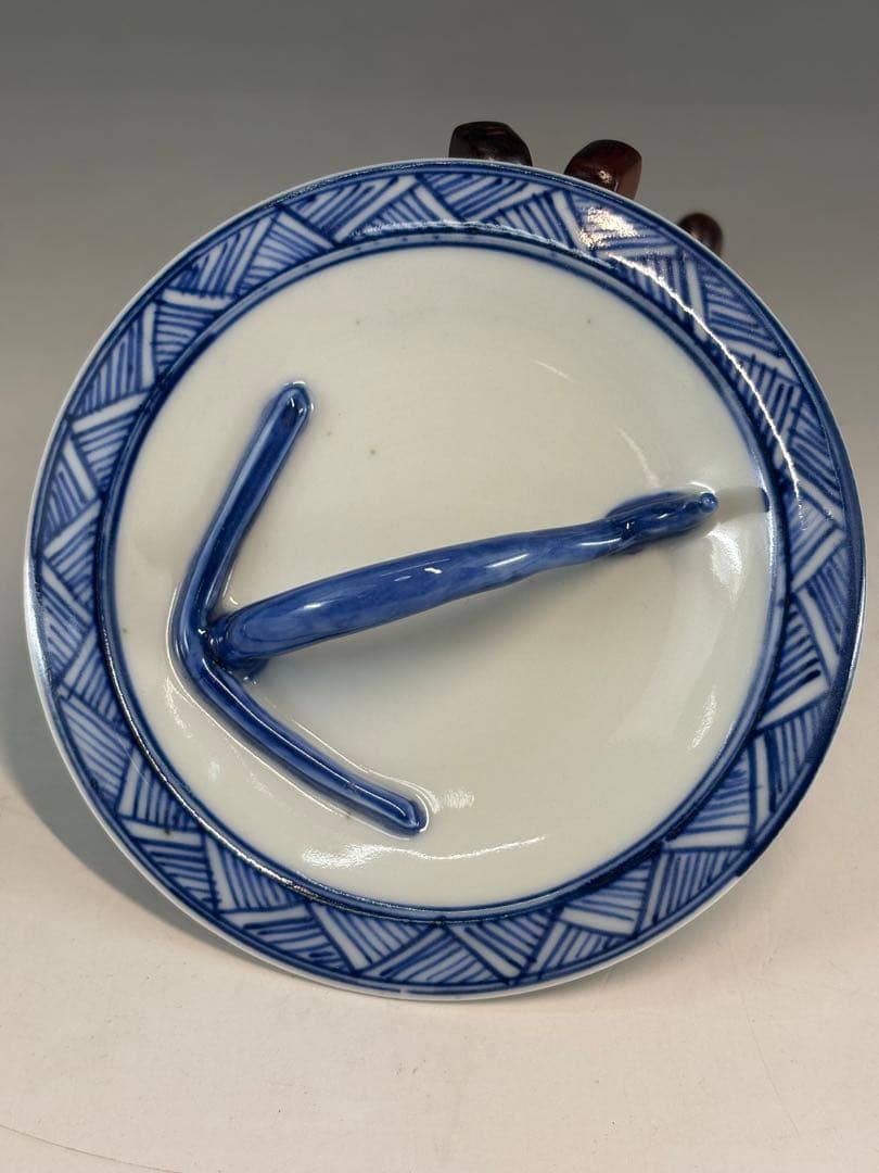 【中古品】茶道具　加藤藤城造　染付水指（共箱）