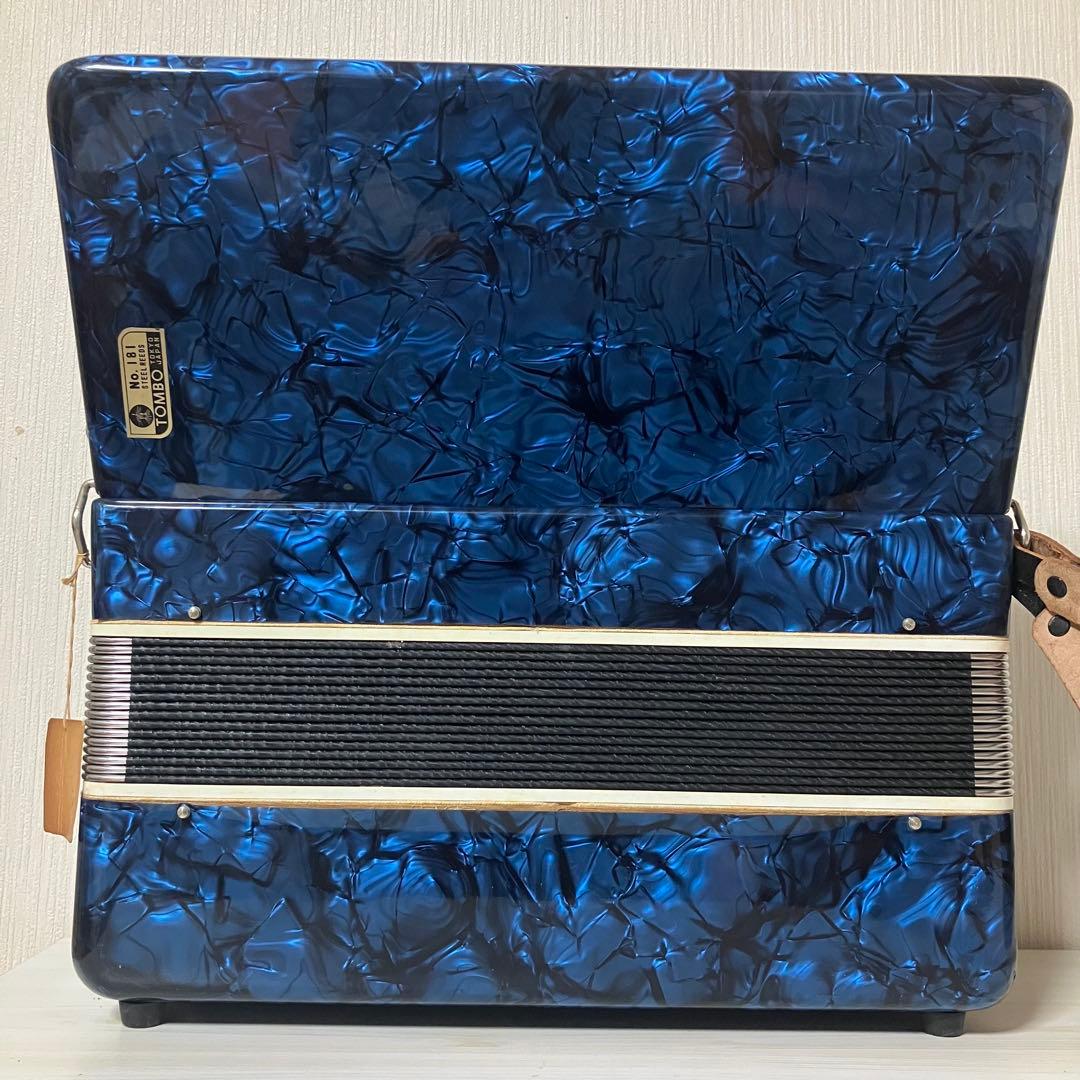 トンボ　TOMBO アコーディオン No.181 青 30鍵盤 ハードケース付き