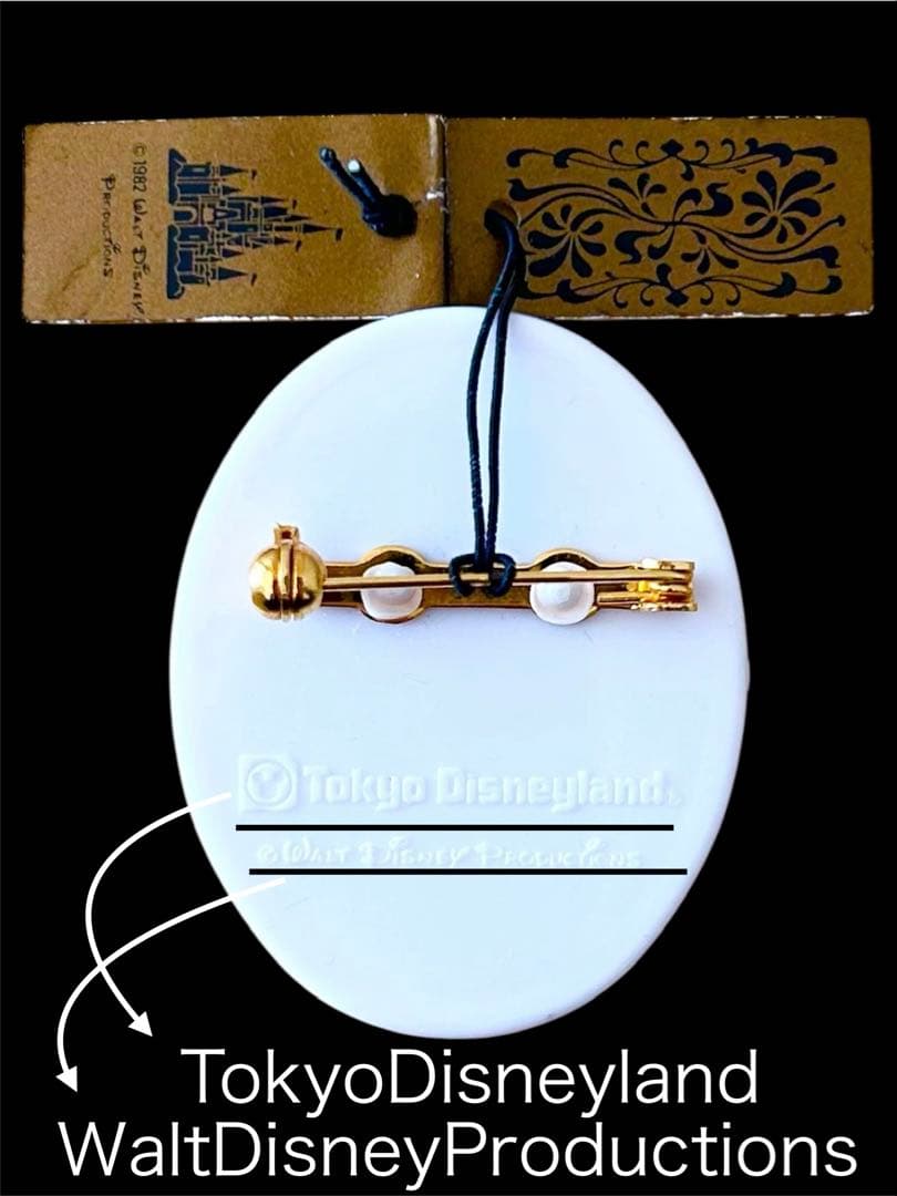 東京ディズニーランド　ブローチ　ピンバッジ　カメオ風　ビンテージ　アンティーク