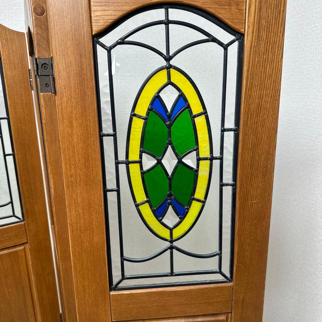 【展示品】ステンドグラス パーテーション 衝立 間仕切り 英国スタイル i1※
