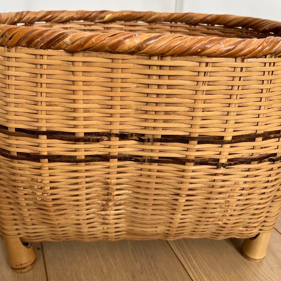 持ち手付き竹かご 和モダン