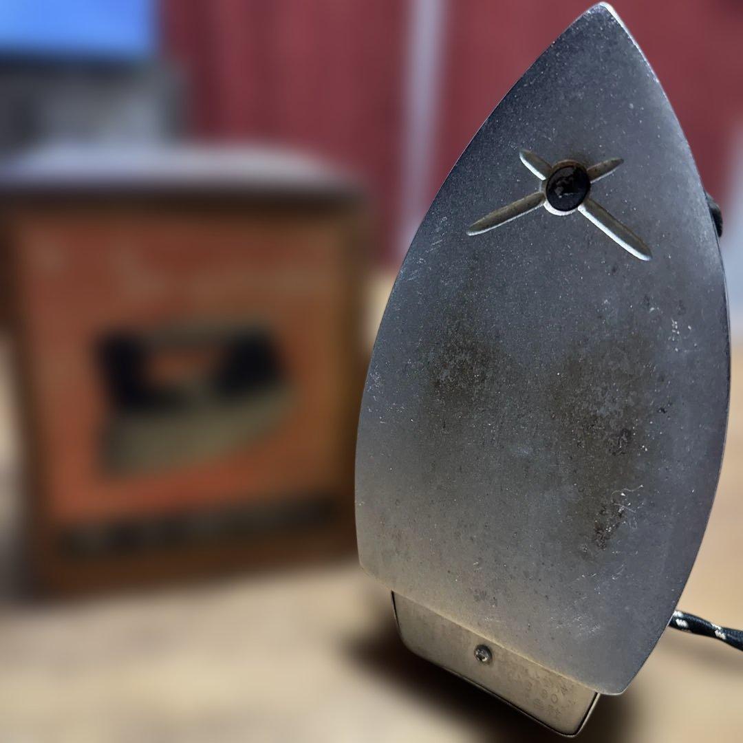 【希少・動作確認済】昭和レトロ ホーム電気工業 アイロン HS-305 木箱付き