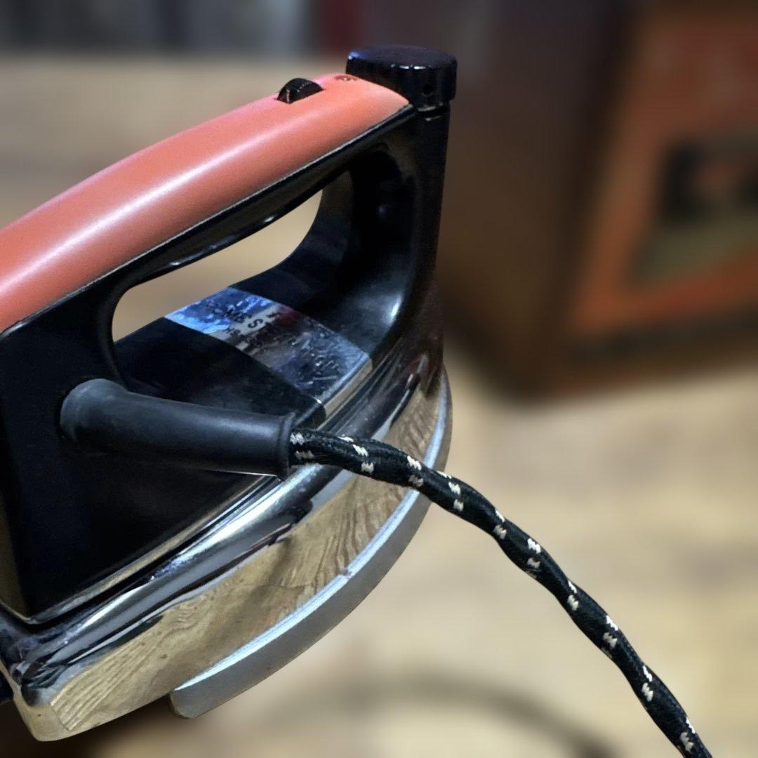 【希少・動作確認済】昭和レトロ ホーム電気工業 アイロン HS-305 木箱付き