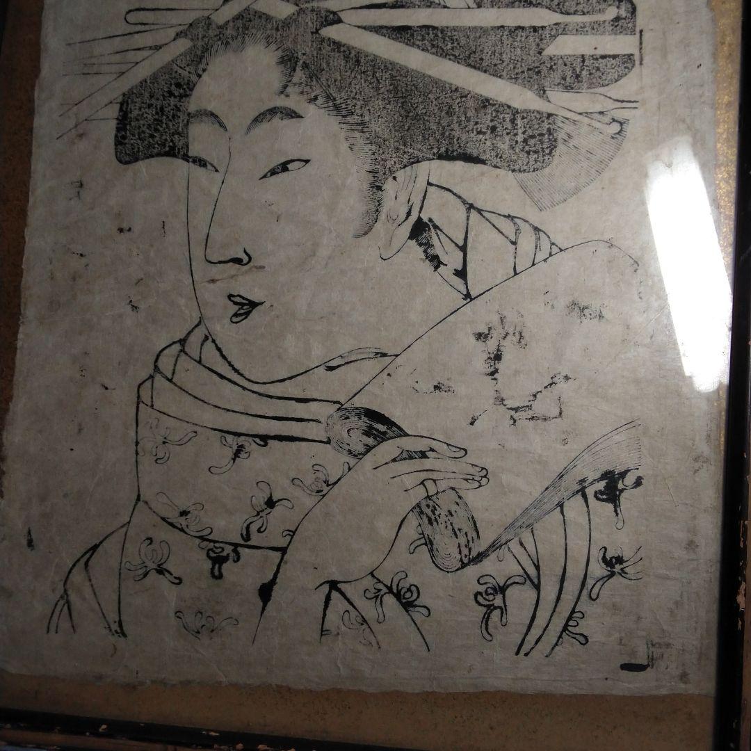 美人画の版画。