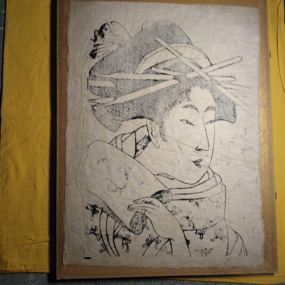 美人画の版画。