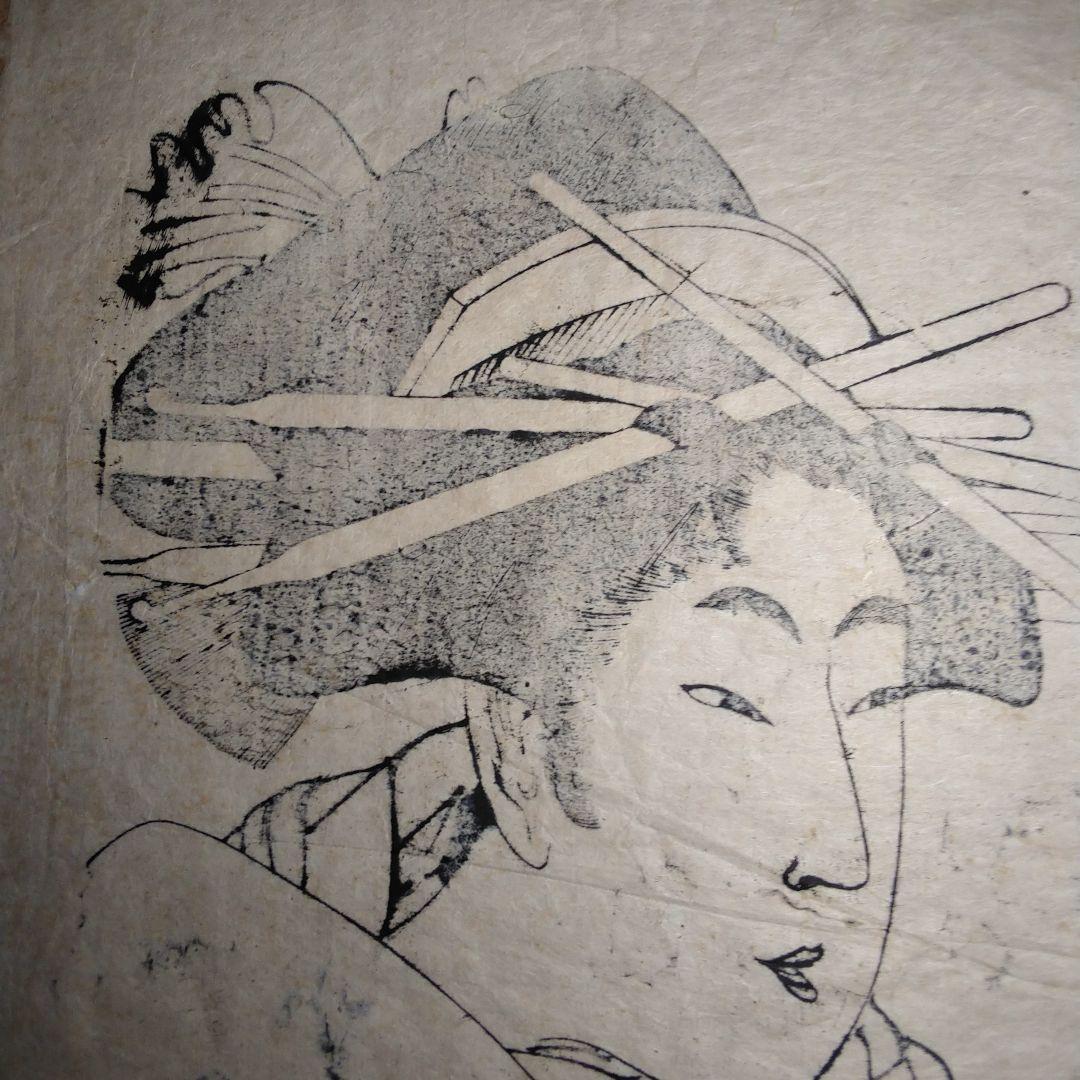 美人画の版画。