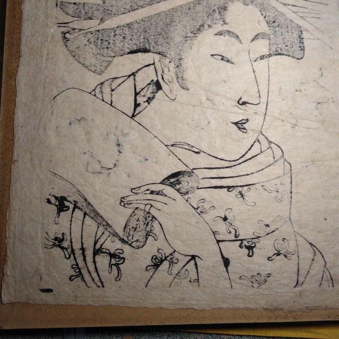 美人画の版画。