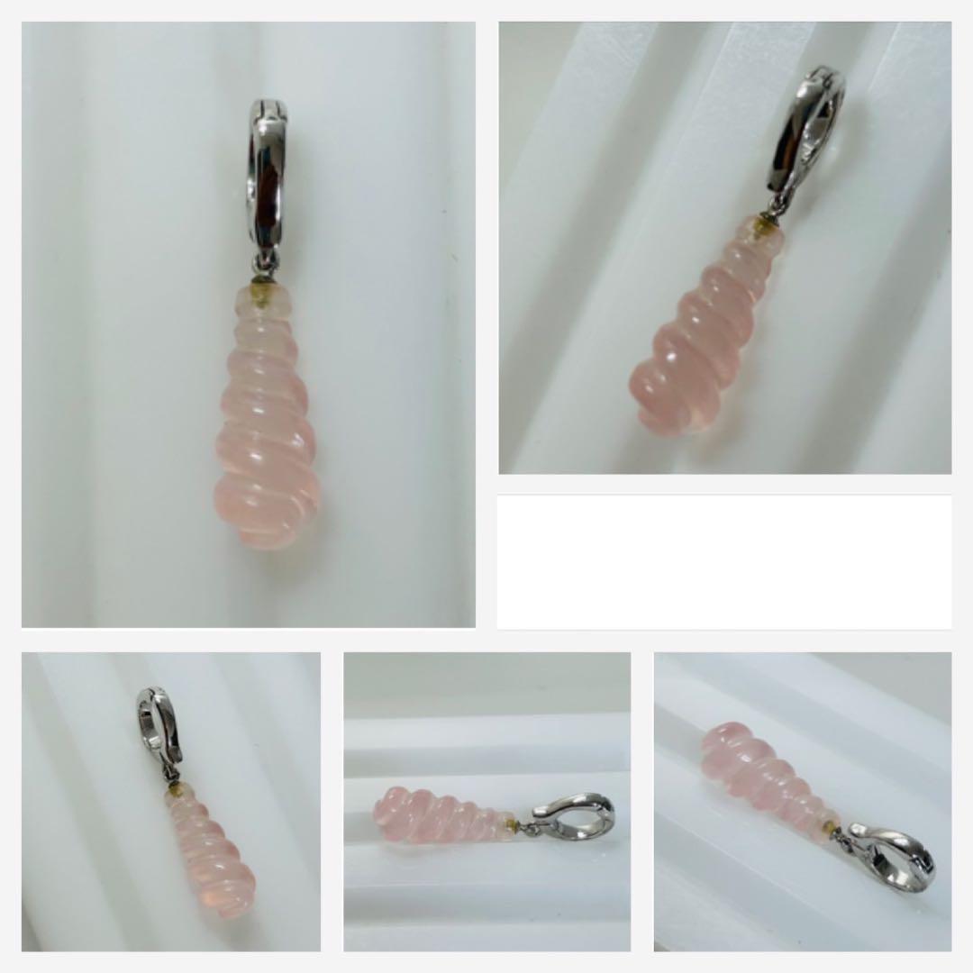 (M0925-1)SVローズクォーツペンダントチャーム　宝石