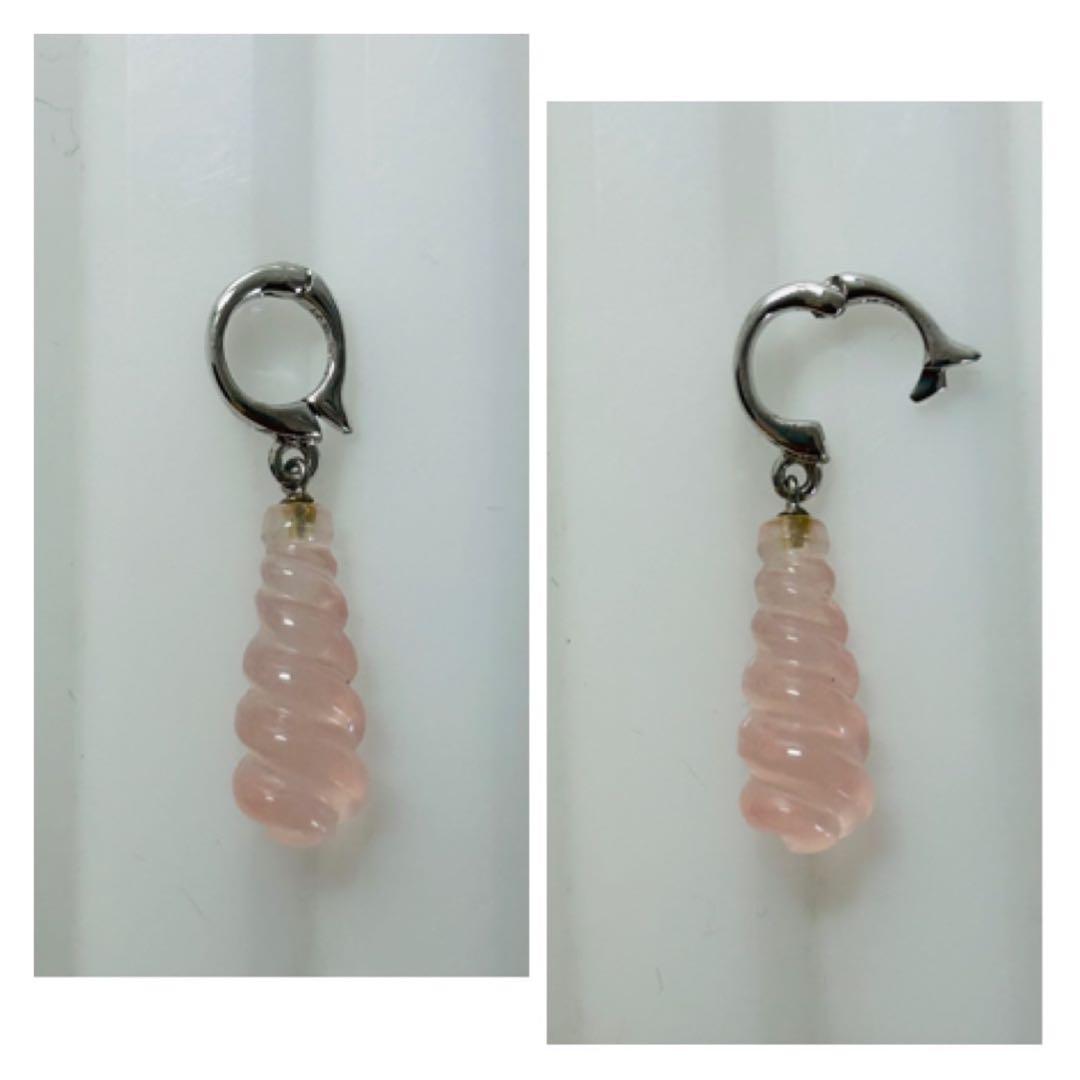 (M0925-1)SVローズクォーツペンダントチャーム　宝石