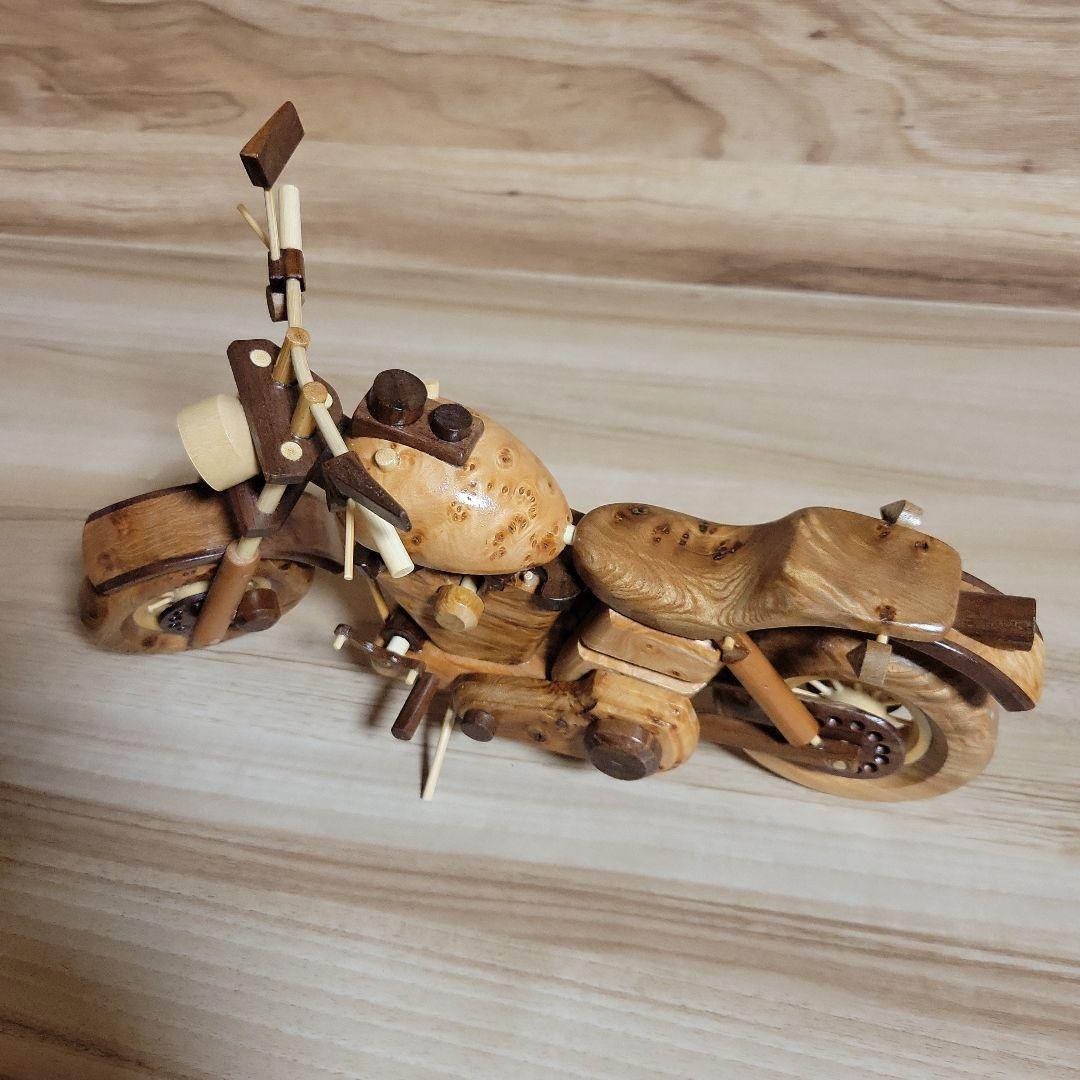 バイク ハーレー風 木工 工芸 瘤材 ハンドメイド